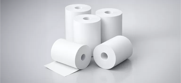 BPA-free coreless thermal paper rolls for retail and POS printers