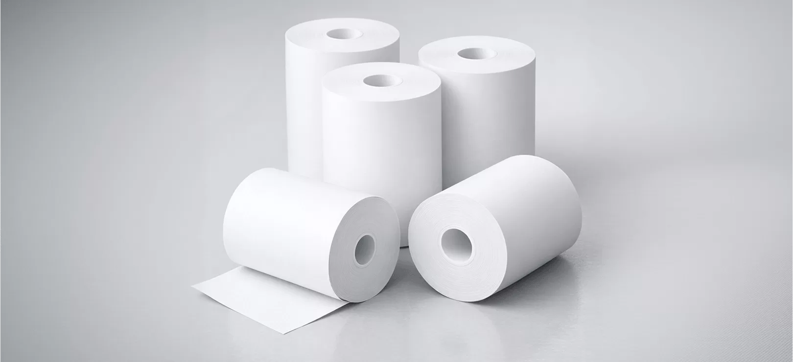 BPA-free coreless thermal paper rolls for retail and POS printers