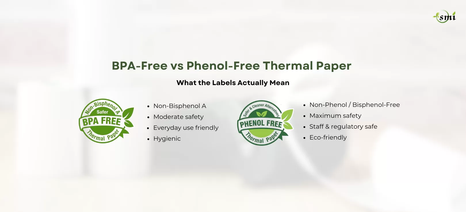 Comparison of BPA-Free vs Phenol-Free thermal paper for safety and compliance in receipts