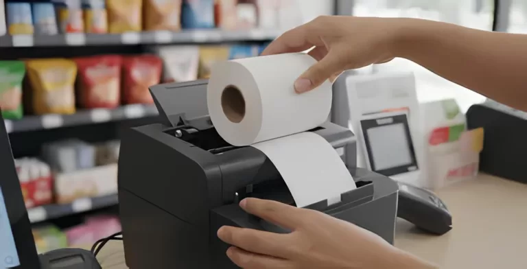 thermal paper roll close-up in a Malaysian store